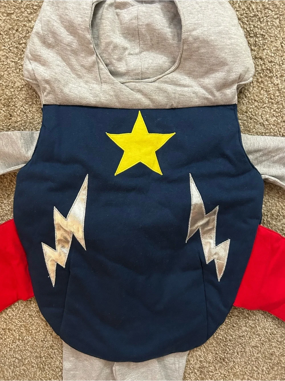 Toddler Rocketman/Superhero costume.. long sleeve onesie with overlay (2T)
